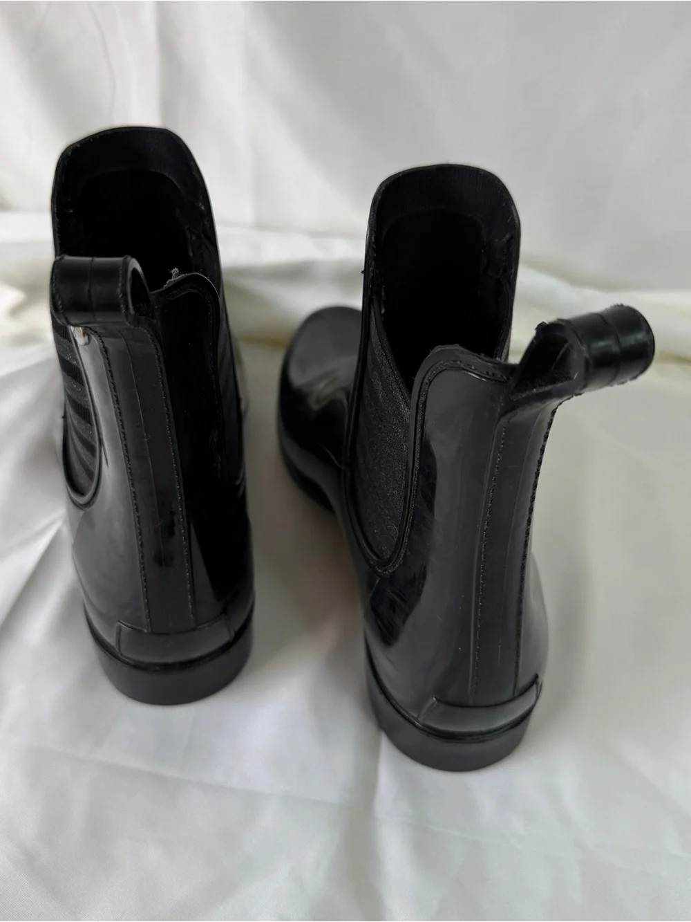 Nautica Glossy Black Chelsea Rain Boots